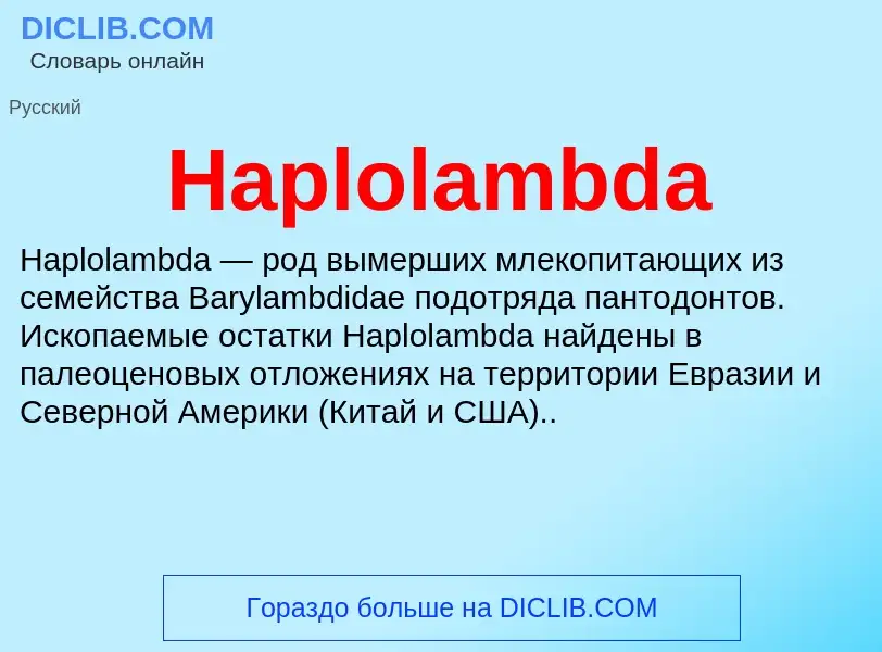 What is Haplolambda - meaning and definition