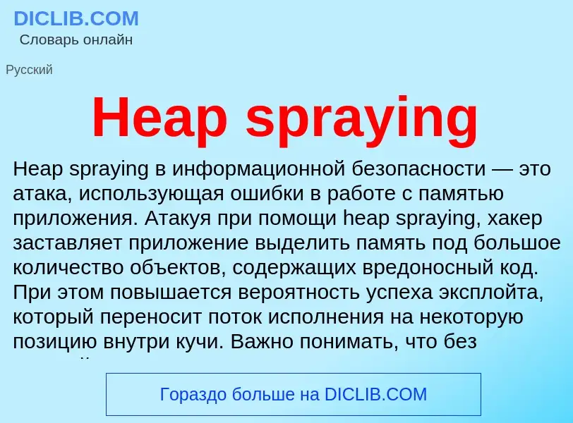 What is Heap spraying - meaning and definition