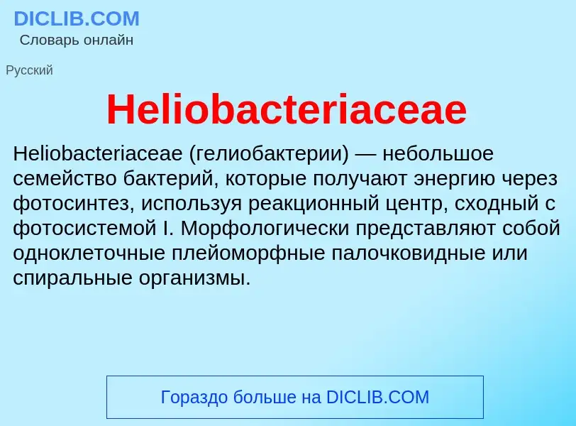 What is Heliobacteriaceae - meaning and definition