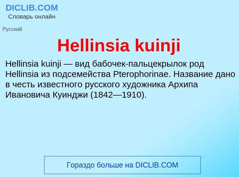 What is Hellinsia kuinji - meaning and definition