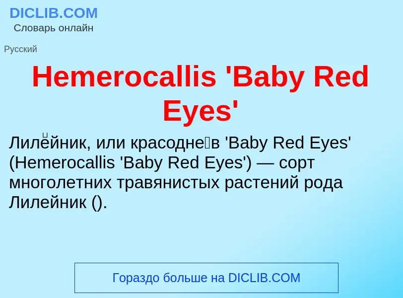 What is Hemerocallis 'Baby Red Eyes' - meaning and definition