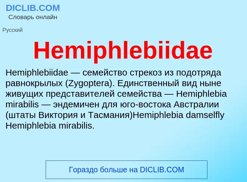 What is Hemiphlebiidae - meaning and definition