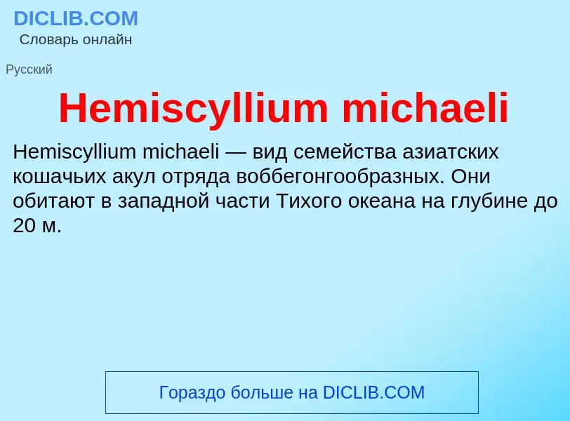 What is Hemiscyllium michaeli - meaning and definition