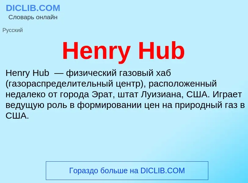 What is Henry Hub - meaning and definition