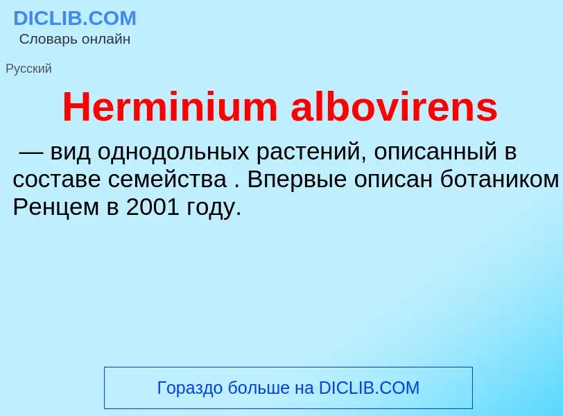 What is Herminium albovirens - meaning and definition