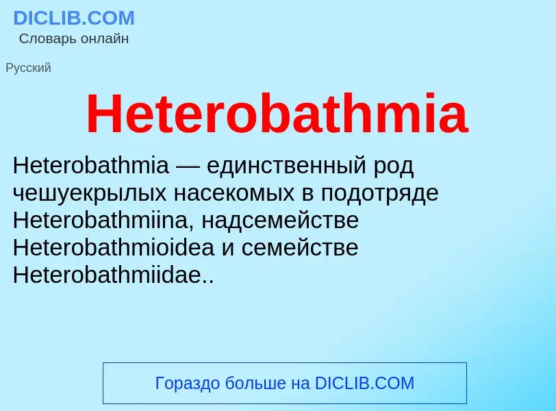 What is Heterobathmia - meaning and definition