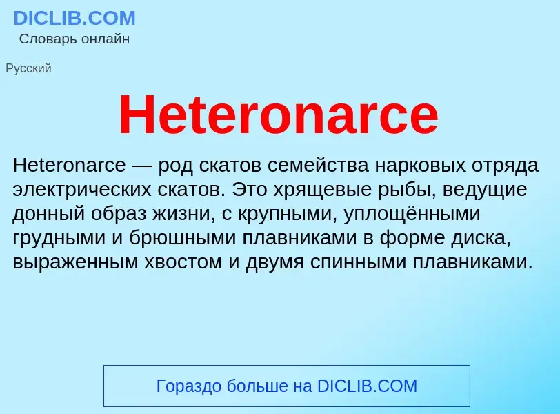 What is Heteronarce - meaning and definition