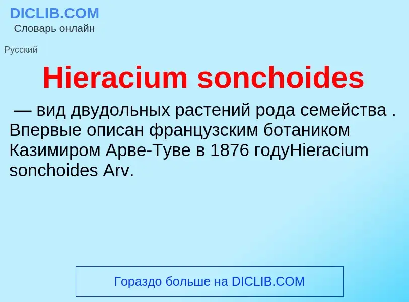 What is Hieracium sonchoides - meaning and definition