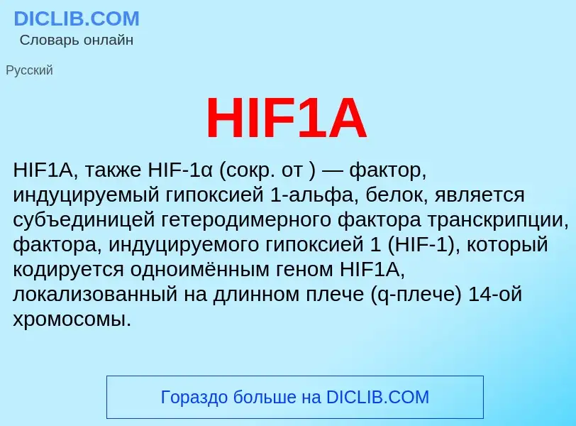 Что такое HIF1A - определение