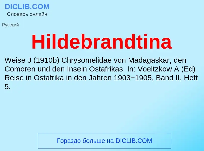 What is Hildebrandtina - meaning and definition