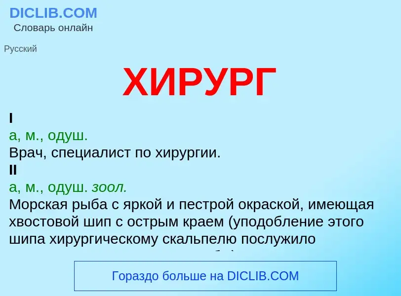 What is ХИРУРГ - definition