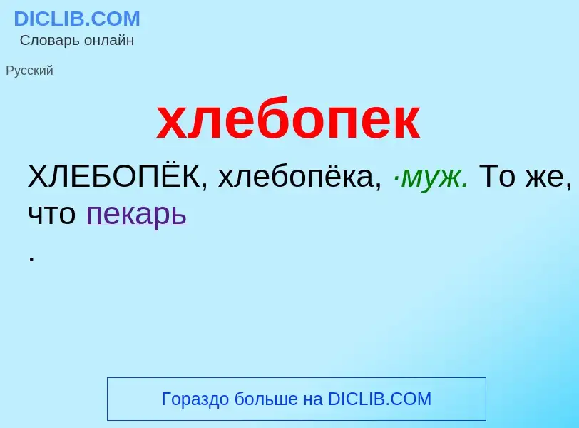 What is хлебопек - meaning and definition