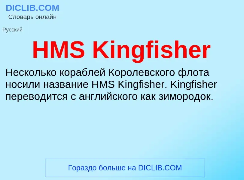 Что такое HMS Kingfisher - определение