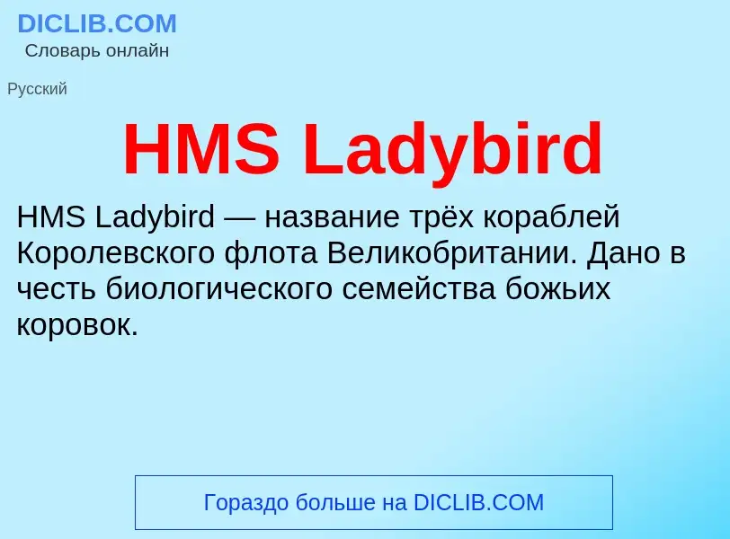 What is HMS Ladybird - definition