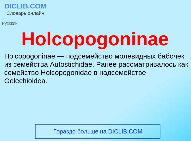 What is Holcopogoninae - definition