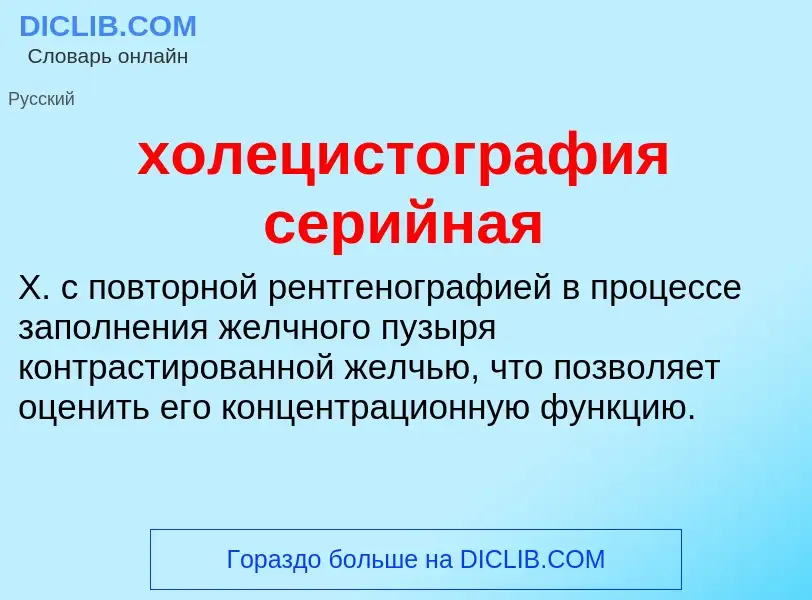 Что такое холецистография серийная - определение