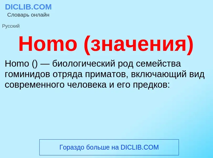 What is Homo (значения) - meaning and definition