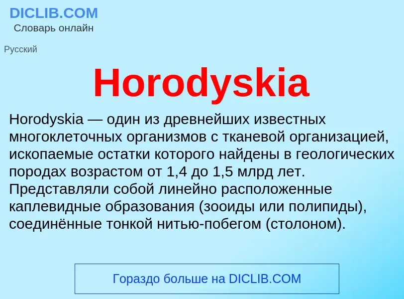 What is Horodyskia - definition