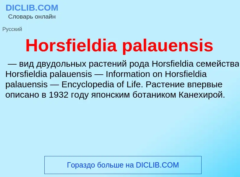 What is Horsfieldia palauensis - definition