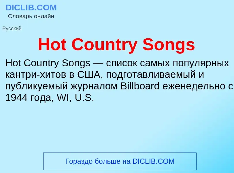 What is Hot Country Songs - definition