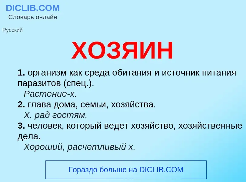 What is ХОЗЯИН - meaning and definition