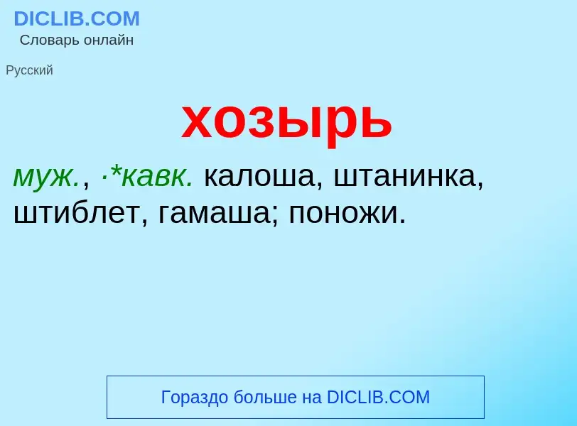 Что такое хозырь - определение