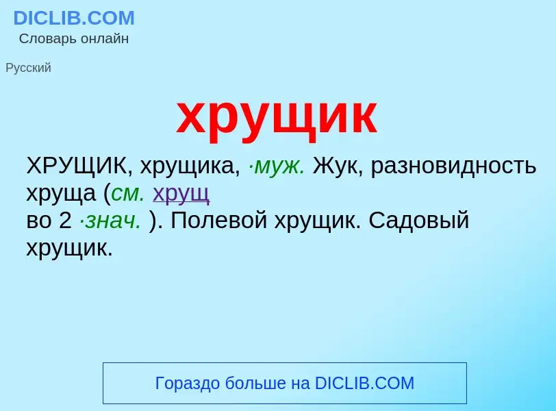 Was ist хрущик - Definition