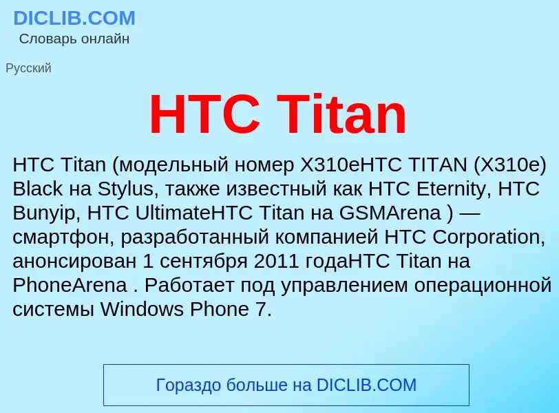 What is HTC Titan - meaning and definition