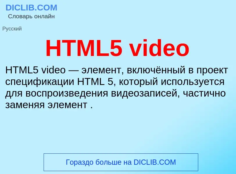 What is HTML5 video - meaning and definition