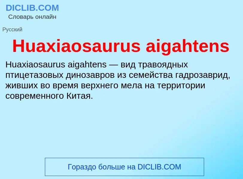 What is Huaxiaosaurus aigahtens - definition