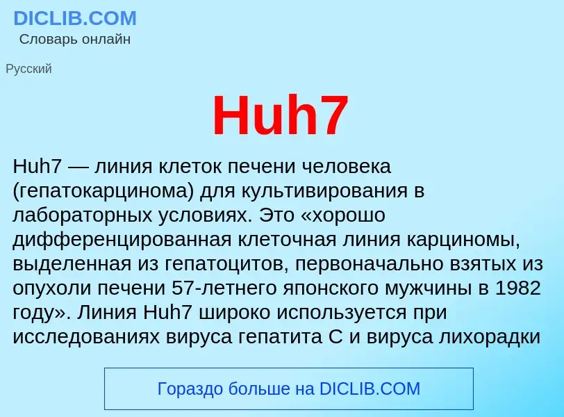 What is Huh7 - definition