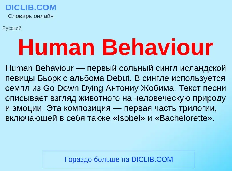 What is Human Behaviour - meaning and definition