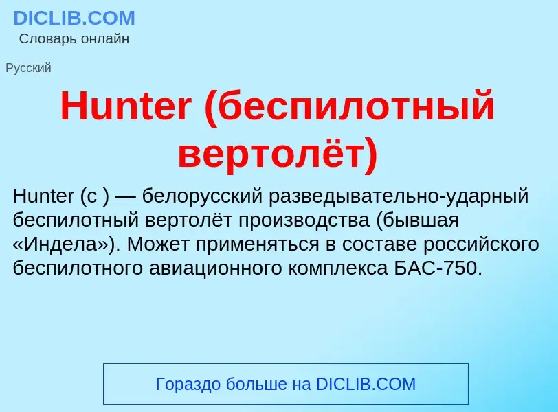 Was ist Hunter (беспилотный вертолёт) - Definition