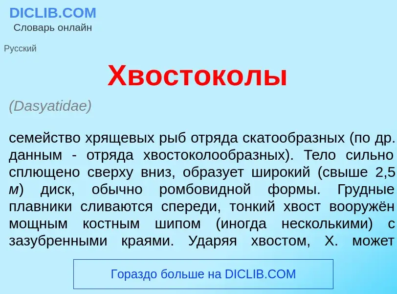 Was ist Хвосток<font color="red">о</font>лы - Definition