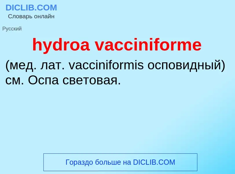 Что такое hydroa vacciniforme  - определение