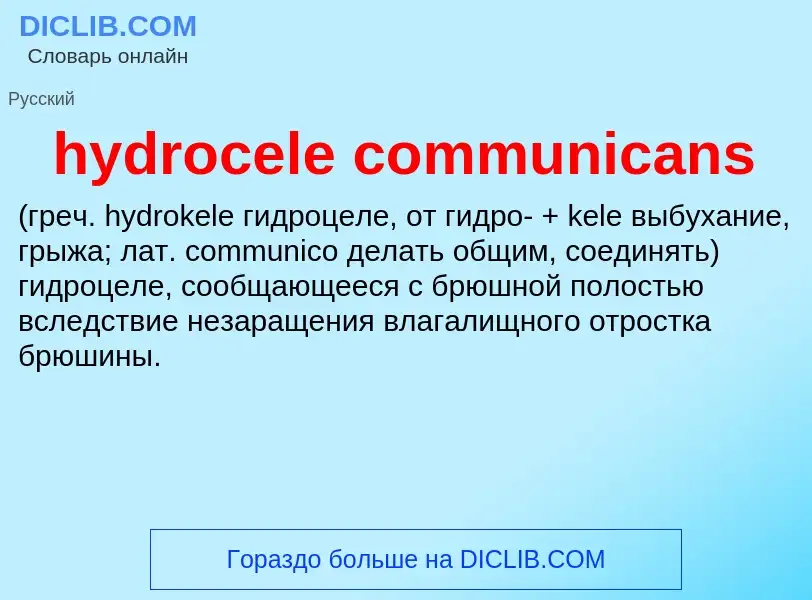 Что такое hydrocele communicans  - определение