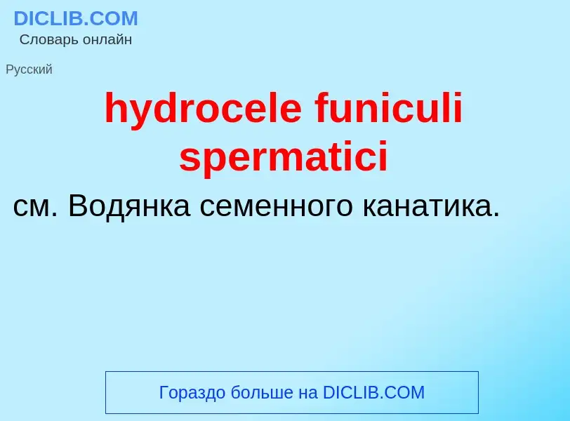 Что такое hydrocele funiculi spermatici - определение