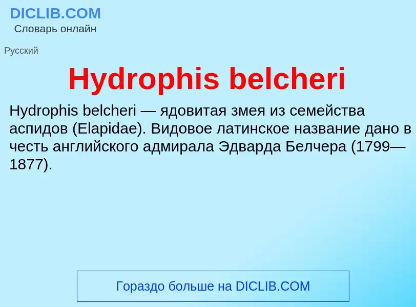 Was ist Hydrophis belcheri - Definition