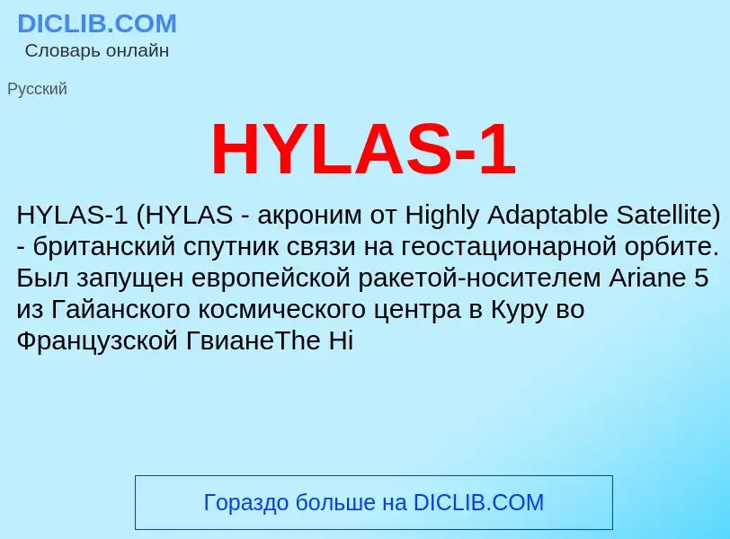 What is HYLAS-1 - meaning and definition