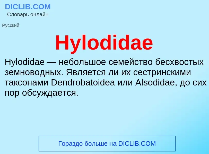 Что такое Hylodidae - определение