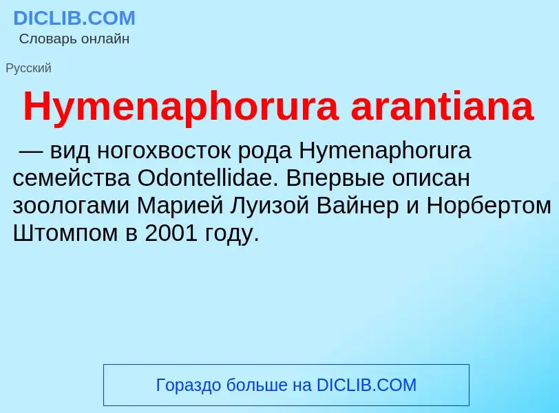 Was ist Hymenaphorura arantiana - Definition