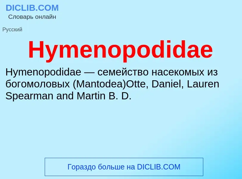 Что такое Hymenopodidae - определение