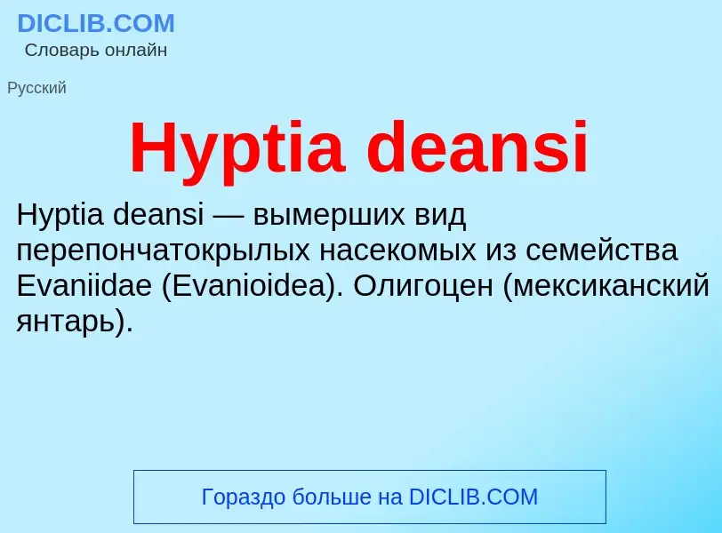 Was ist Hyptia deansi - Definition