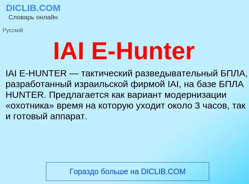 What is IAI E-Hunter - meaning and definition