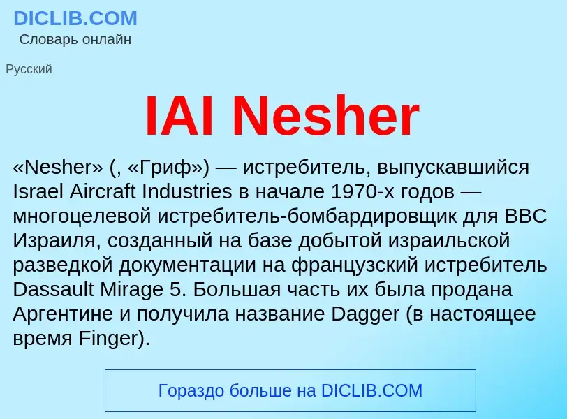 Wat is IAI Nesher - definition