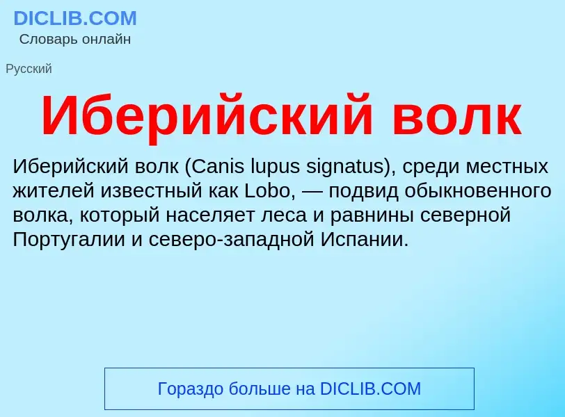 Wat is Иберийский волк - definition