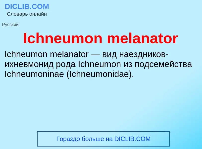 Τι είναι Ichneumon melanator - ορισμός