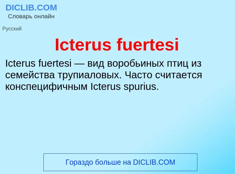 Τι είναι Icterus fuertesi - ορισμός