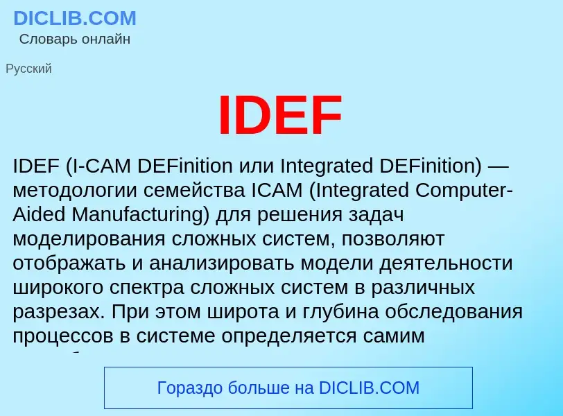 Что такое IDEF - определение