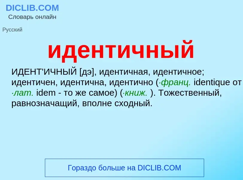 Wat is идентичный - definition